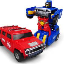 Carro Transformers Vira Robo Projetor Imagem Som Luz Gira