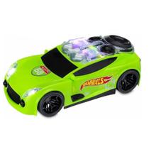 Carro Turbo com Luzes e Som Batidão Hot Wheels Botões Interativos Carrinho Verde