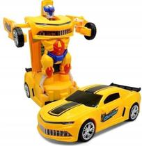 Carro Vira Robo Som Luz Carrinho Brinquedo Camaro Pilha
