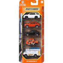 Carros de brinquedo Matchbox com 5 pacotes City Adventure II em escala 1:64 Carros de brinquedo Matchbox com 5 pacotes City Adventure II em escala 1:64