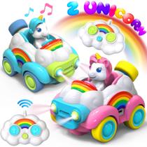 Carros de Controle Remoto HopeRock Unicorn - Brinquedo para Crianças de 2 a 4 Anos (Pacote com 2)