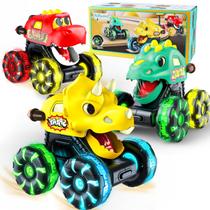 Carros de dinossauro Toy Monster Truck Tsomtto com luz para 1-3 anos