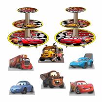 Carros Disney Relâmpago Mcqueen Kit 2 Baleiros 6 Displays