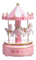 Carrossel Musical Caixa De Música Cavalinhos Bebê Infantil Rosa - Gici Toys