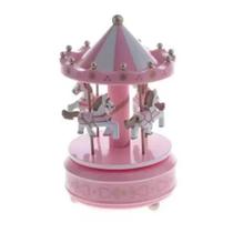 Carrossel Musical Caixinha de Música Quarto Bebê Madeira Azul c/Branco Carrossel Musical Caixinha de Música Quarto Bebê Madeira Azul c/Branco