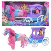 Carruagem c/ Boneca e Cavalo Glitter r uma Historia de Princesas, 99 Toys, +3 Anos - 138596 - Satyam
