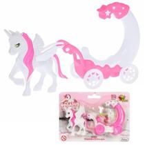 Carruagem De Princesa Infantil Rosa Com Cavalo Alado Pegasus Magico Para Boneca Menina - Art Brink