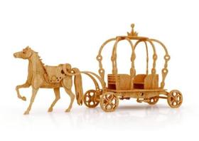 Carruagem MDF 6mm Natural Escala Bonecas Tipo Barbie - Darama