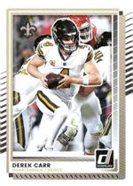 Carta colecionável de futebol americano Derek Carr 2025 Donruss Saints