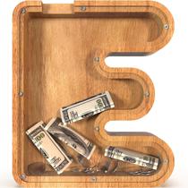 Carta de madeira extra grande Piggy Bank Sulevalt de 30 cm para crianças