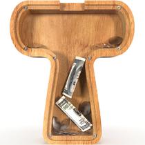 Carta de madeira extra grande Piggy Bank Sulevalt de 30 cm para crianças