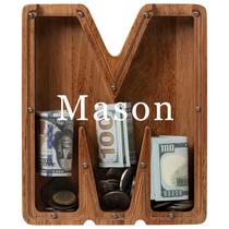 Carta de madeira personalizada de 30 cm Piggy Bank Ladenk para crianças