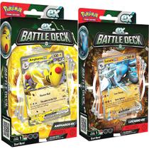 Carta Pokemon Baralho de Batalha Lucario Ampharos 2 Decks