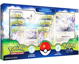 Carta Pokémon Box Premium Eevee Radiante 38 Cartinhas Broche - Copag