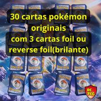 carta pokemon com 30 cartas + 5 brilhates - copag