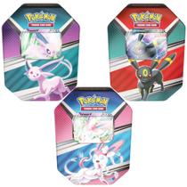 Carta Pokémon Kit 3 Latas Heróis V Espeon Sylveon Umbreon