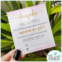 Cartão Agradecimento ao cliente 8,8x9,8cm-25 unidades - BEART PERSONALIZADOS