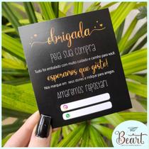 Cartão Agradecimento ao cliente 8,8x9,8cm-25 unidades - BEART PERSONALIZADOS