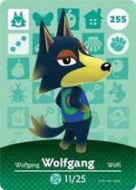 Cartão Amiibo Wolfgang de Animal Crossing da Nintendo Série 3 - Nº 255 Cartão Amiibo Wolfgang de Animal Crossing da Nintendo Série 3 - Nº 255