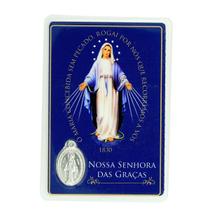 Cartão com Medalha Nossa Senhora das Graças da Medalha Milagrosa - Canção nova