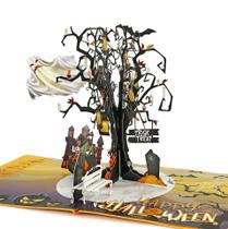 Cartão comemorativo CUTPOPUP Halloween 3D Trick or Treat Ghost Tree