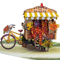 Cartão comemorativo Paper Love 3D Flower Bike Pop Up para todas as ocasiões Cartão comemorativo Paper Love 3D Flower Bike Pop Up para todas as ocasiões