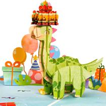 Cartão comemorativo Paper Love Friendly Birthday Dinosaur 3D Pop Up