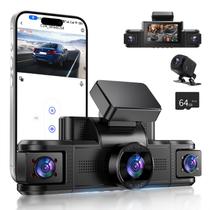 Cartão Dash Cam Kuayvan 4 canais 2K 360 WiFi 64GB