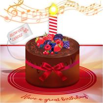 Cartão de aniversário 100 SAUDAÇÕES com luzes e música para mãe e filho