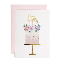 Cartão de Aniversário Apearrie 5x7 com Folha Dourada Elegante para Mulheres Cartão de Aniversário Apearrie 5x7 com Folha Dourada Elegante para Mulheres