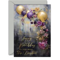 Cartão de Aniversário Giftzie para Enteada - Ouro