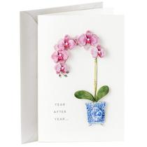 Cartão de aniversário Hallmark Signature for Her Orchid Design