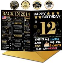 Cartão de Aniversário Joycard 12 anos com Envelope para Crianças Cartão de Aniversário Joycard 12 anos com Envelope para Crianças