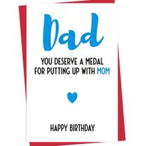 Cartão de Aniversário Ocresto Engraçado Você Merece uma Medalha, Pai Cartão de Aniversário Ocresto Engraçado Você Merece uma Medalha, Pai