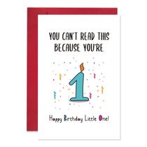 Cartão de aniversário Ogeby Funny Happy 1 Year Old com envelope Cartão de aniversário Ogeby Funny Happy 1 Year Old com envelope