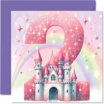 Cartão de Aniversário Stuff4 Castelo de Princesa Fada 5,7"