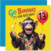 Cartão de Aniversário Stuff4 Macaco Vai Cair na Folia 13 Anos 14,5 cm Cartão de Aniversário Stuff4 Macaco Vai Cair na Folia 13 Anos 14,5 cm