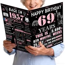 Cartão de Aniversário VivaGem 69 Anos Jumbo Retrô 36 x 56 cm