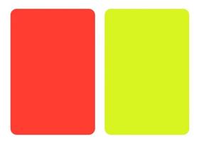 Cartão De Árbitro Juiz De Futebol Amarelo E Vermelho - Lequipo
