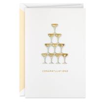 Cartão de casamento Hallmark Signature Champagne 13 x 18 cm