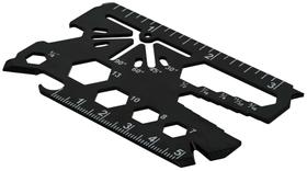 Cartão de crédito Multitool Hillman 16 em 1 em aço inoxidável preto