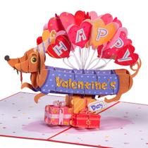Cartão de Dia dos Namorados Paper Love com Cão 3D Pop-Up 13 x 18 cm