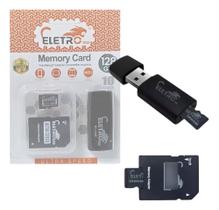 Cartão De Memória 128gb Pen Drive 3 Em 1 Classe 10 El-mc-128