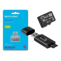 Cartão de Memoria 16gb Kit 2 em 1 C/Leitor USB MC162 Multilaser