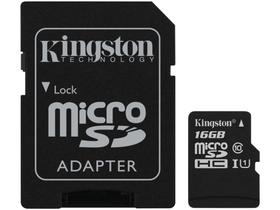 Cartão de Memória 16GB Micro SD Kingston Classe 10 - com Adaptador Canvas Select