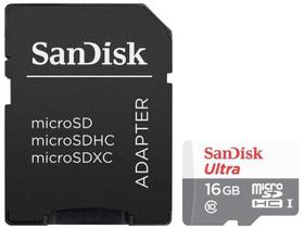 Cartão de Memória 16GB Micro SD SanDisk Classe 10 - Ultra Cartão de Memória 16GB Micro SD SanDisk Classe 10 - Ultra