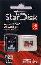 Cartão de memória 16gb micro SDXC +Adaptador 25MB/s STARDISK