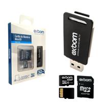 Cartão de Memória 32GB Micro-SD Adaptador e Pen Drive - exbom