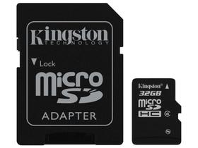 Cartão de Memória 32GB Micro SDHC Classe 4 - com Adaptador Kingston SDC4/32GB