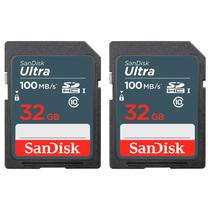 Cartão De Memória 32gb Sandisk 100mb/s Ultra Sdhc Uhs-i - 2 Unidades Cartão De Memória 32gb Sandisk 100mb/s Ultra Sdhc Uhs-i - 2 Unidades